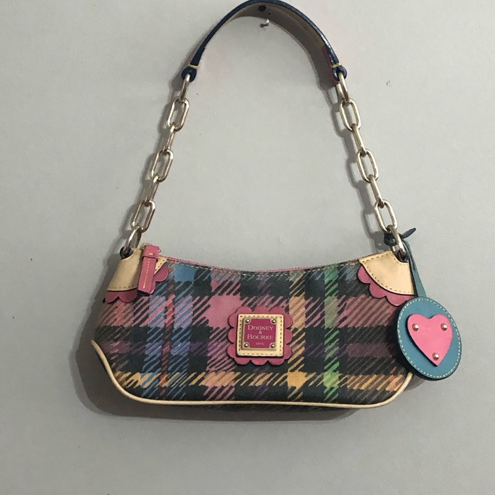 Dooney & Bourke Colorful Plaid Shoulder Bag New Without Tags 10 by 5